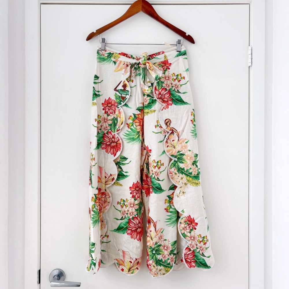 NWOT Farm Rio Denyse Linen Pants S